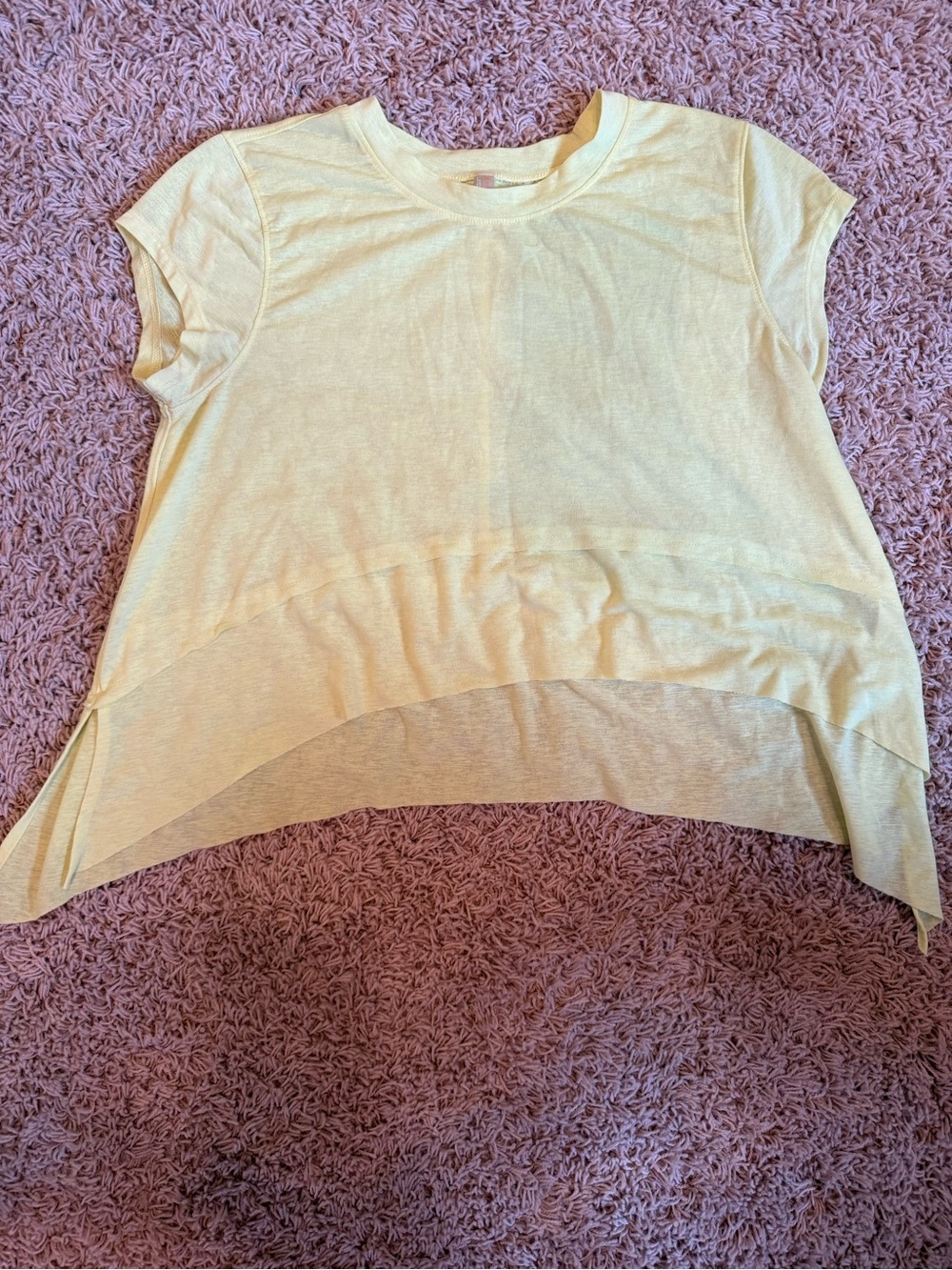 FP Movement by Free People Pale Yellow High-Low Short Sleeve Tee